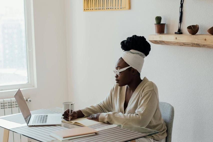 Person looking at a laptop