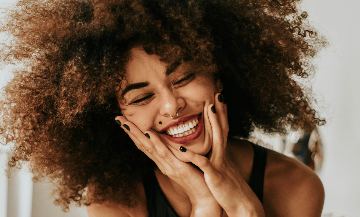 Person smiling with white teeth