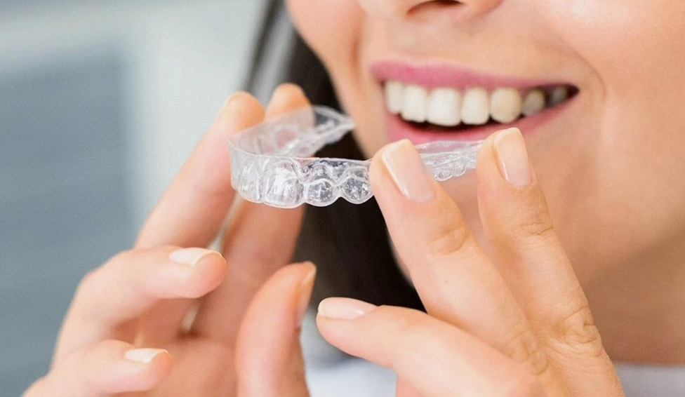 Person using invisalign