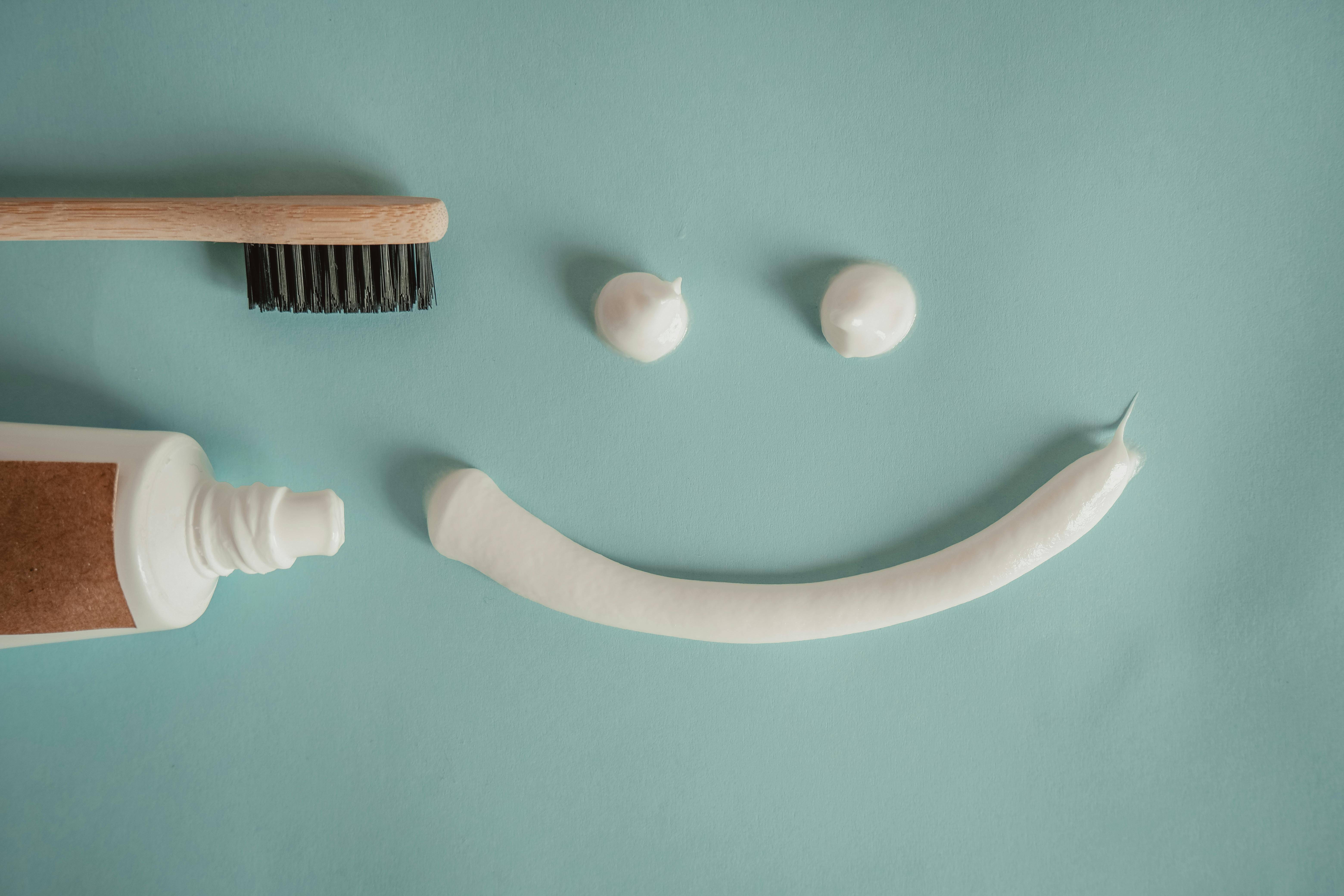 Oral health image of toothpaste and brush