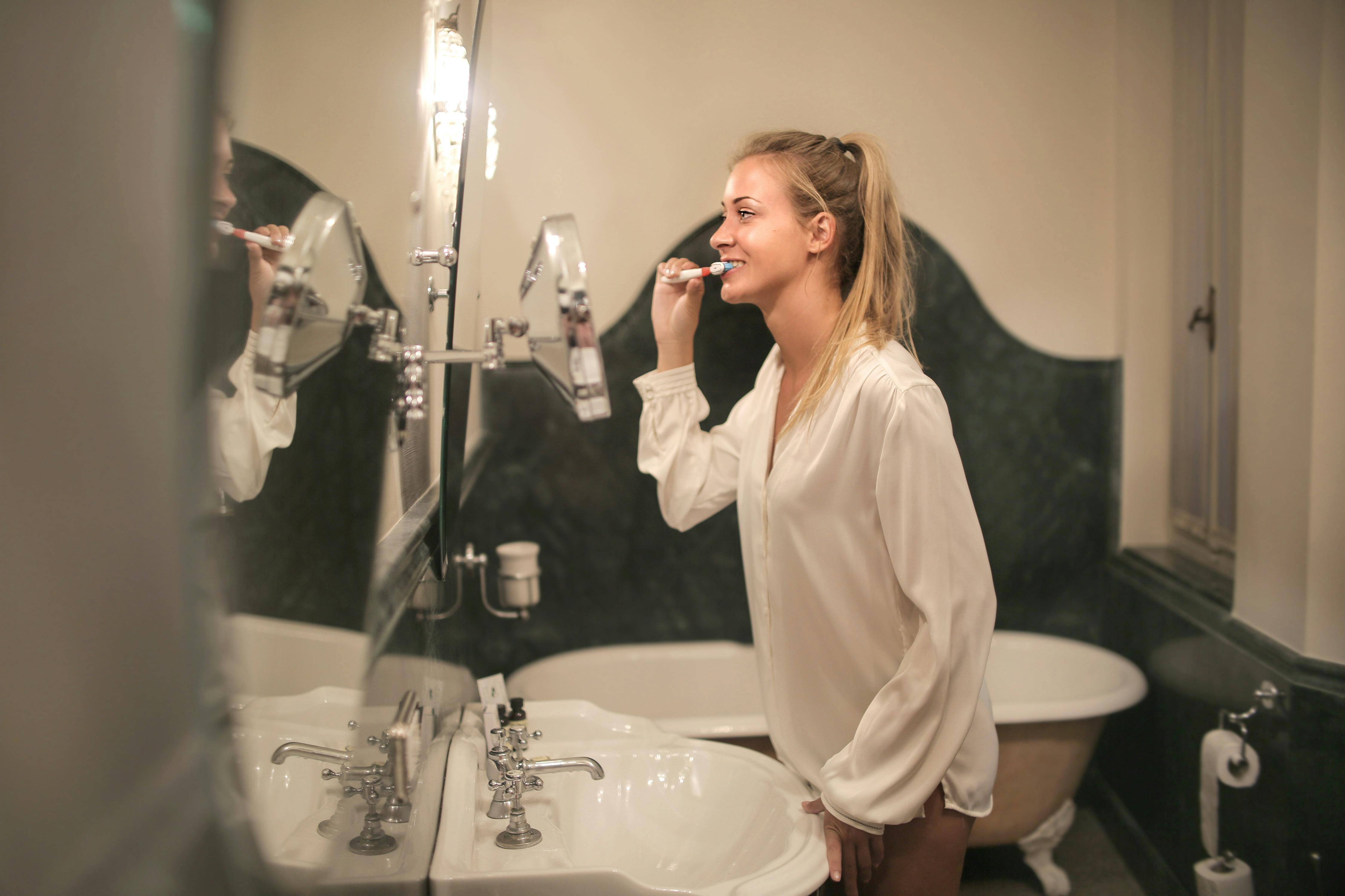 Person brushing their teeth