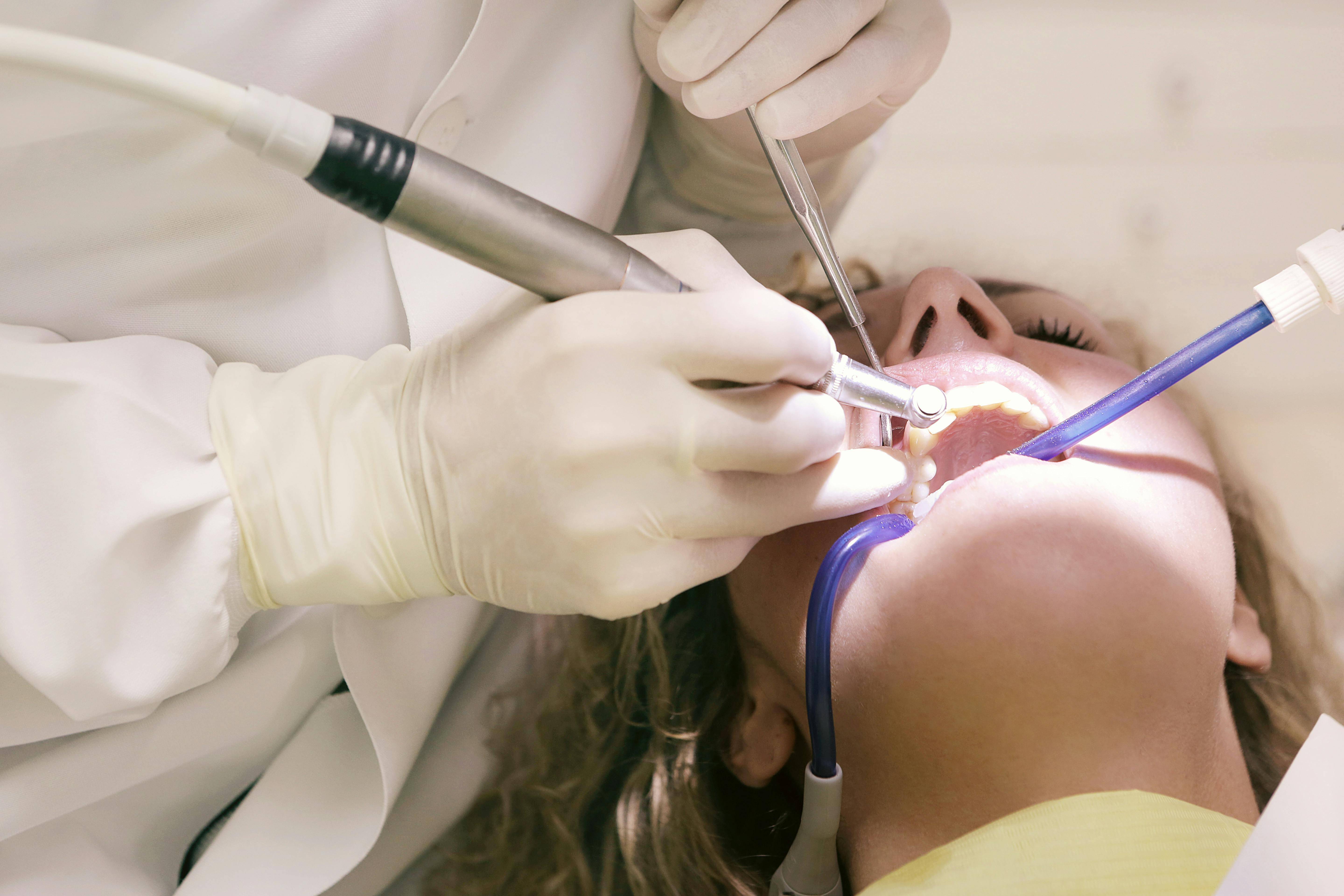 Person getting a teeth cleaning